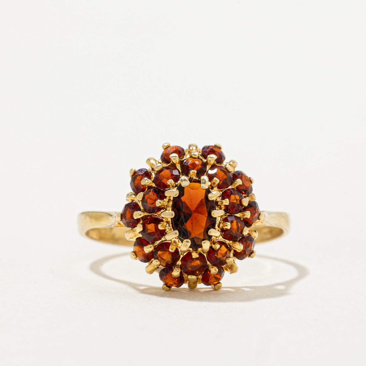 Bague cocktail en grappe de grenats | 0,86 ct | Taille 7,75