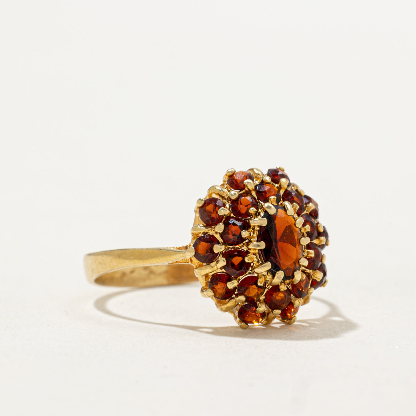 Garnet Cluster Cocktail Ring | 0.86ctw | SZ 7.75
