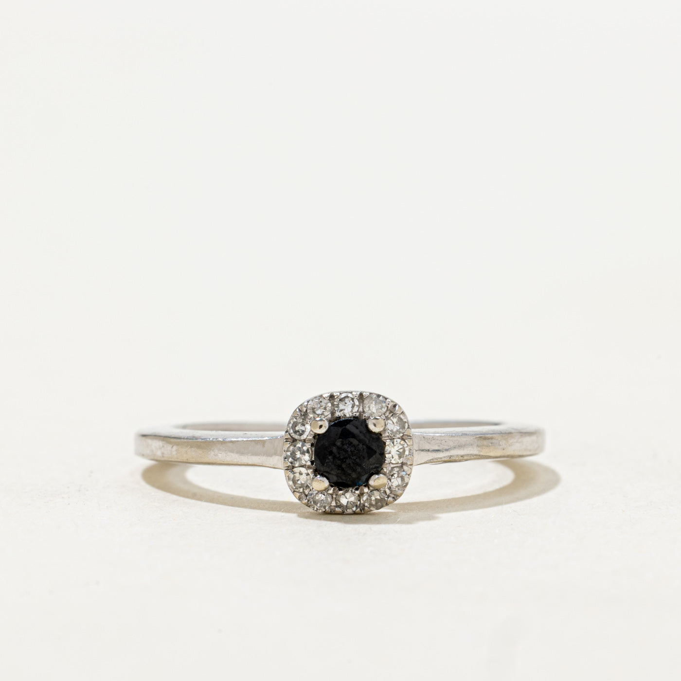 Sapphire & Diamond Halo Ring | SZ 5.0