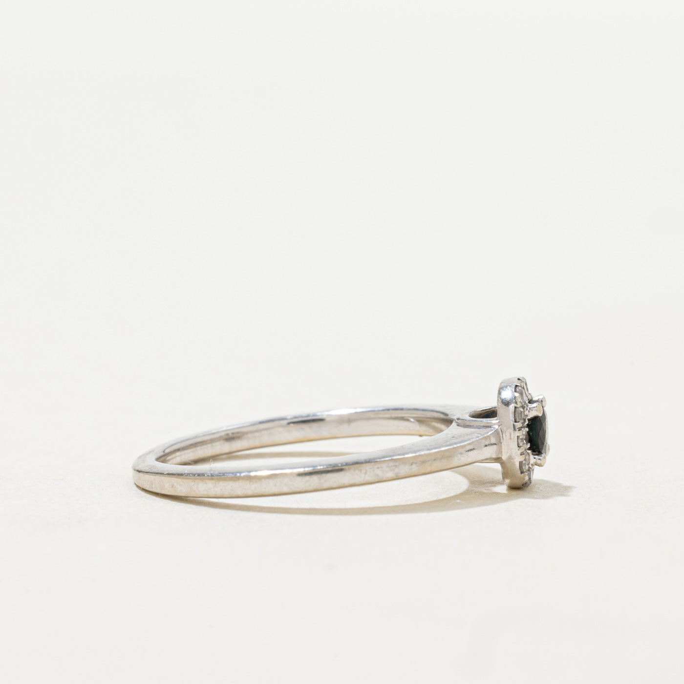 Sapphire & Diamond Halo Ring | SZ 5.0