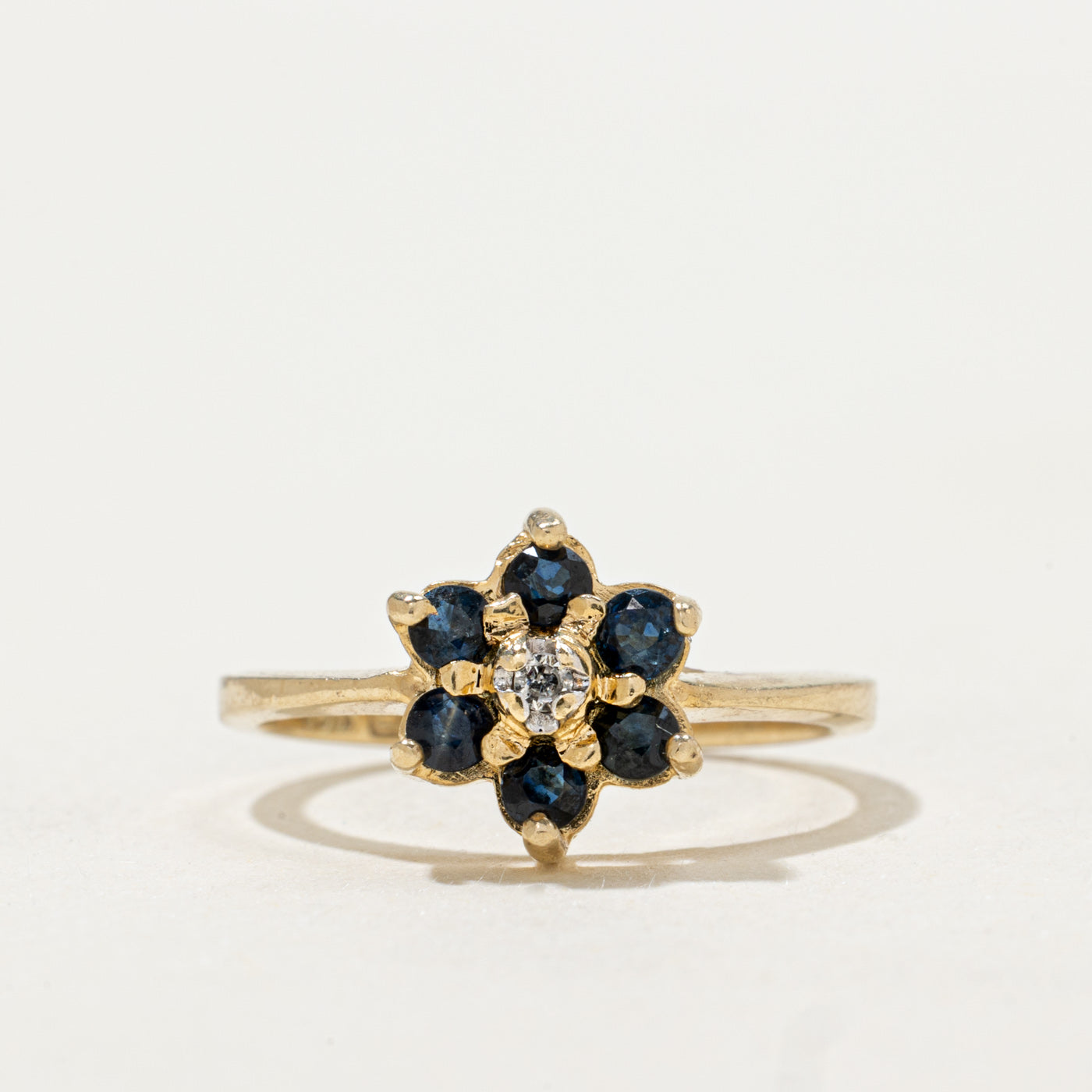 Bague marguerite en saphir et diamants | Taille 5.0