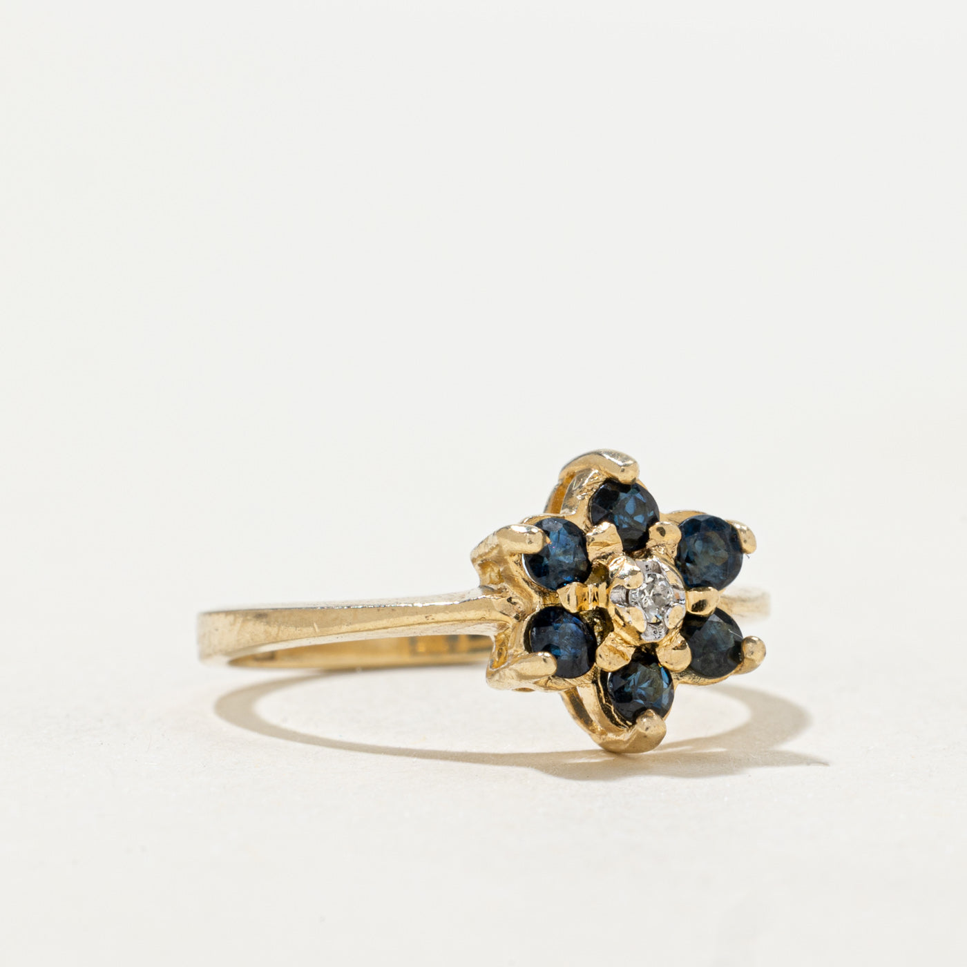 Bague marguerite en saphir et diamants | Taille 5.0