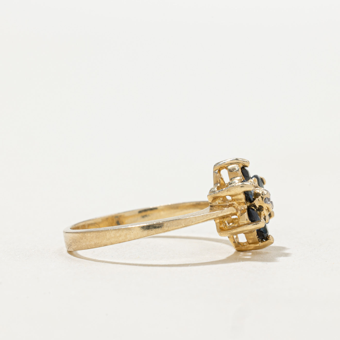 Bague marguerite en saphir et diamants | Taille 5.0