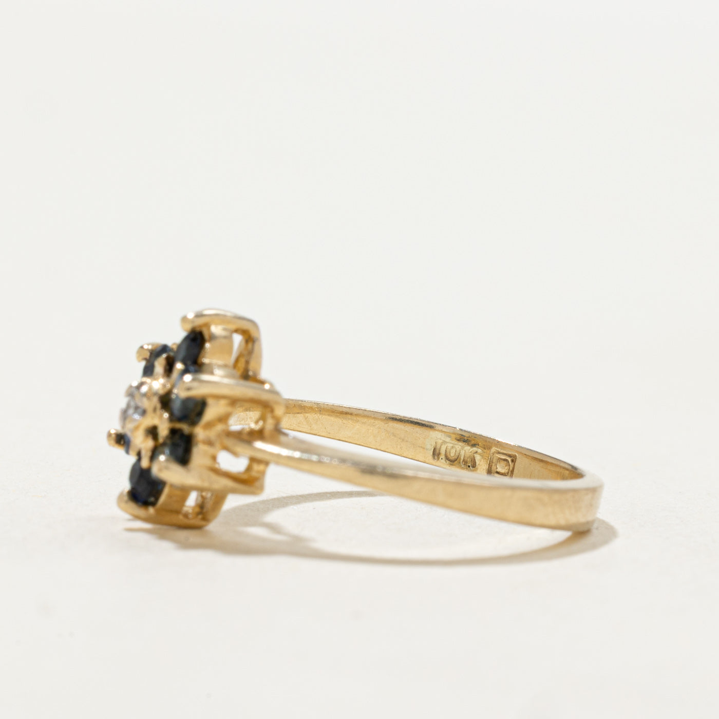 Bague marguerite en saphir et diamants | Taille 5.0