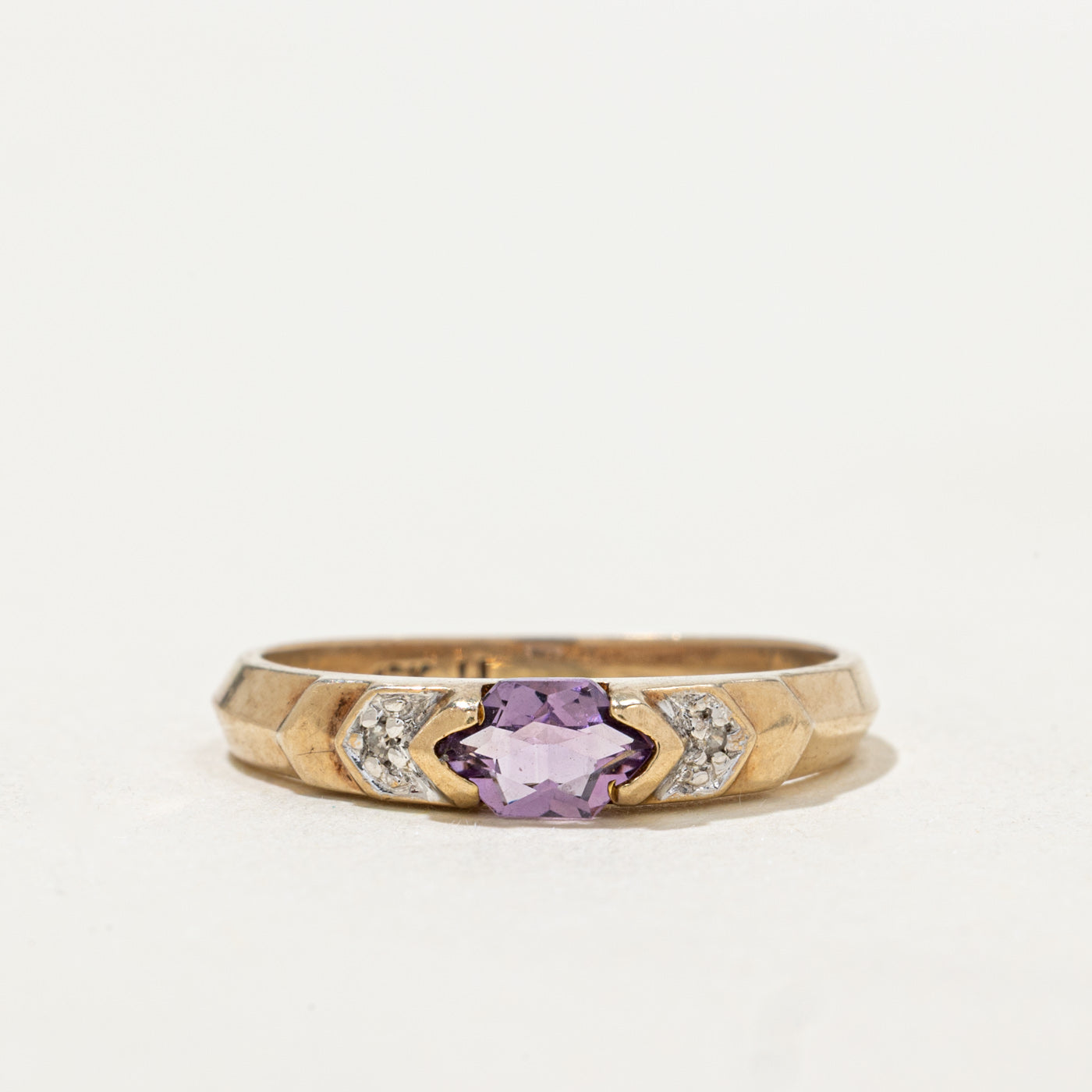Amethyst Textured Ring | SZ 6.5