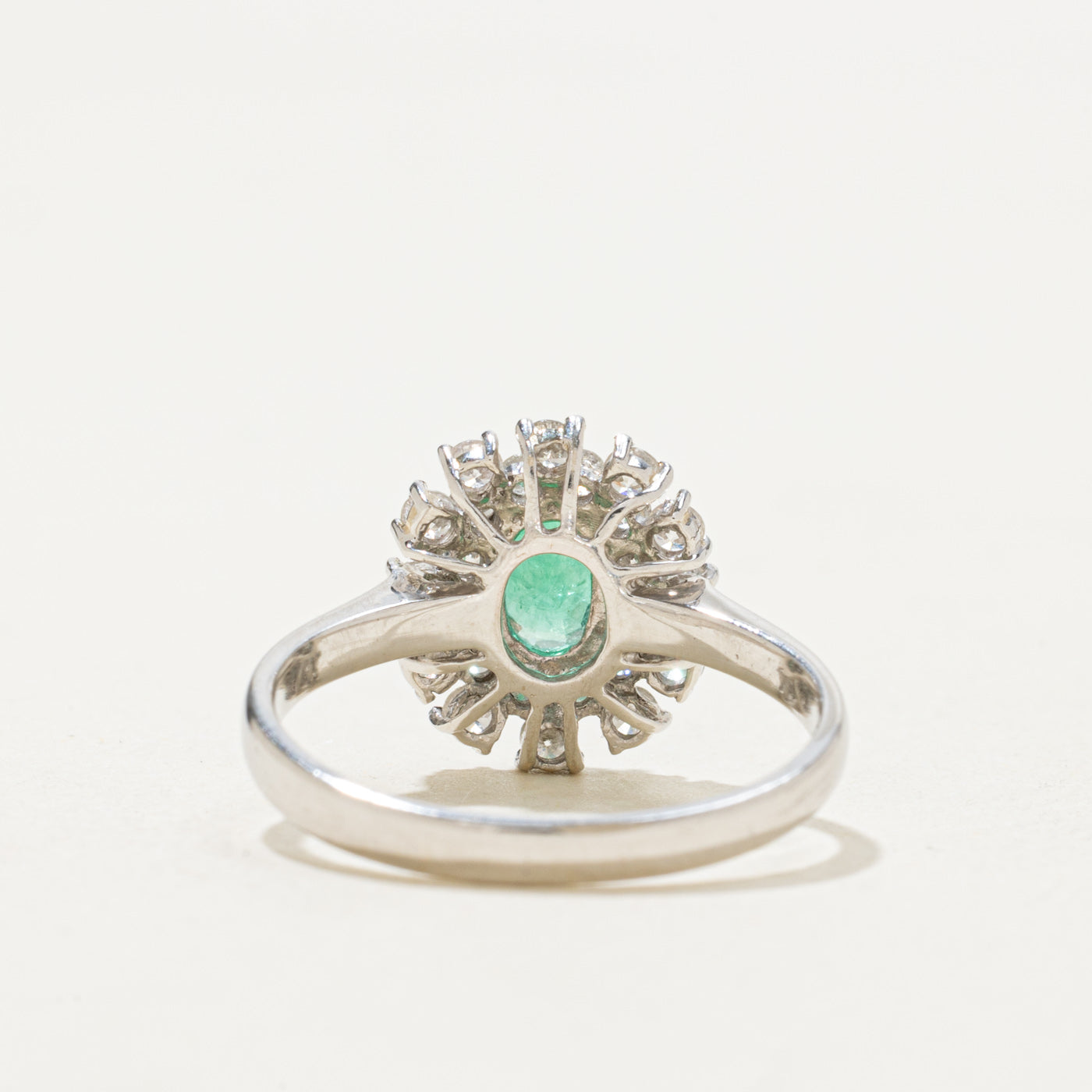 Emerald & Diamond Halo Ring | 0.30ct, 0.42ctw | SZ 6.0