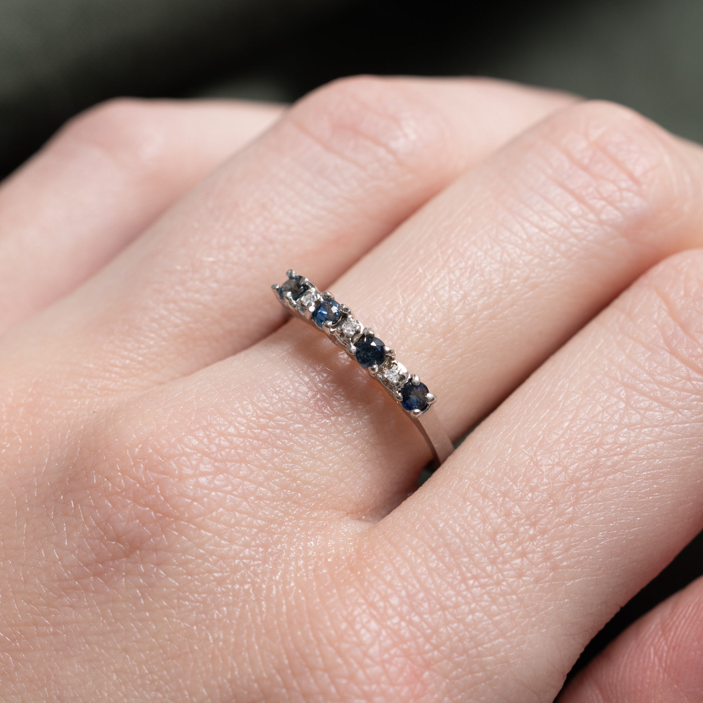 Semi Eternity Sapphire & Diamond Band | SZ 6.25