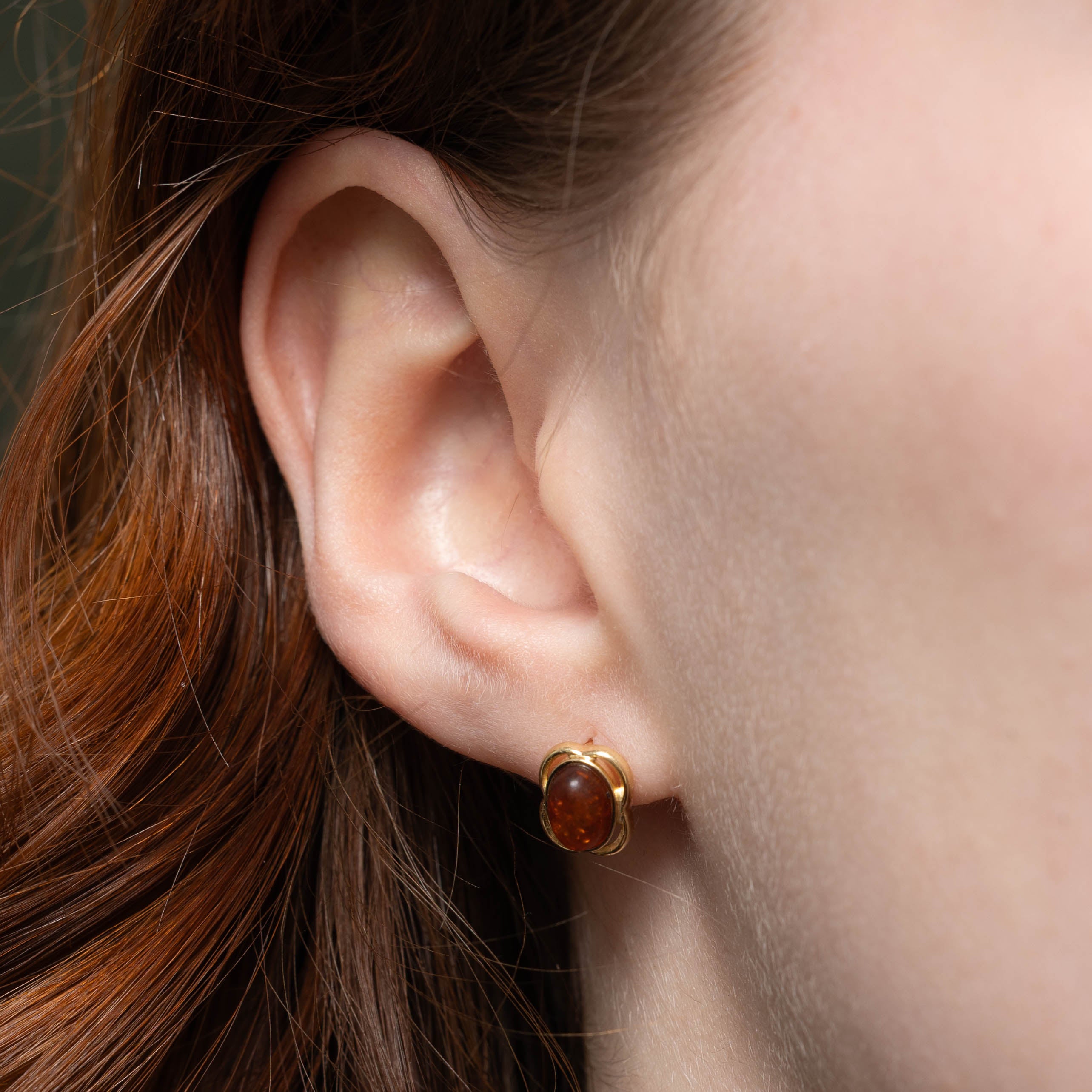 14k Bezel Set Amber Stud Earrings | 0.60ctw