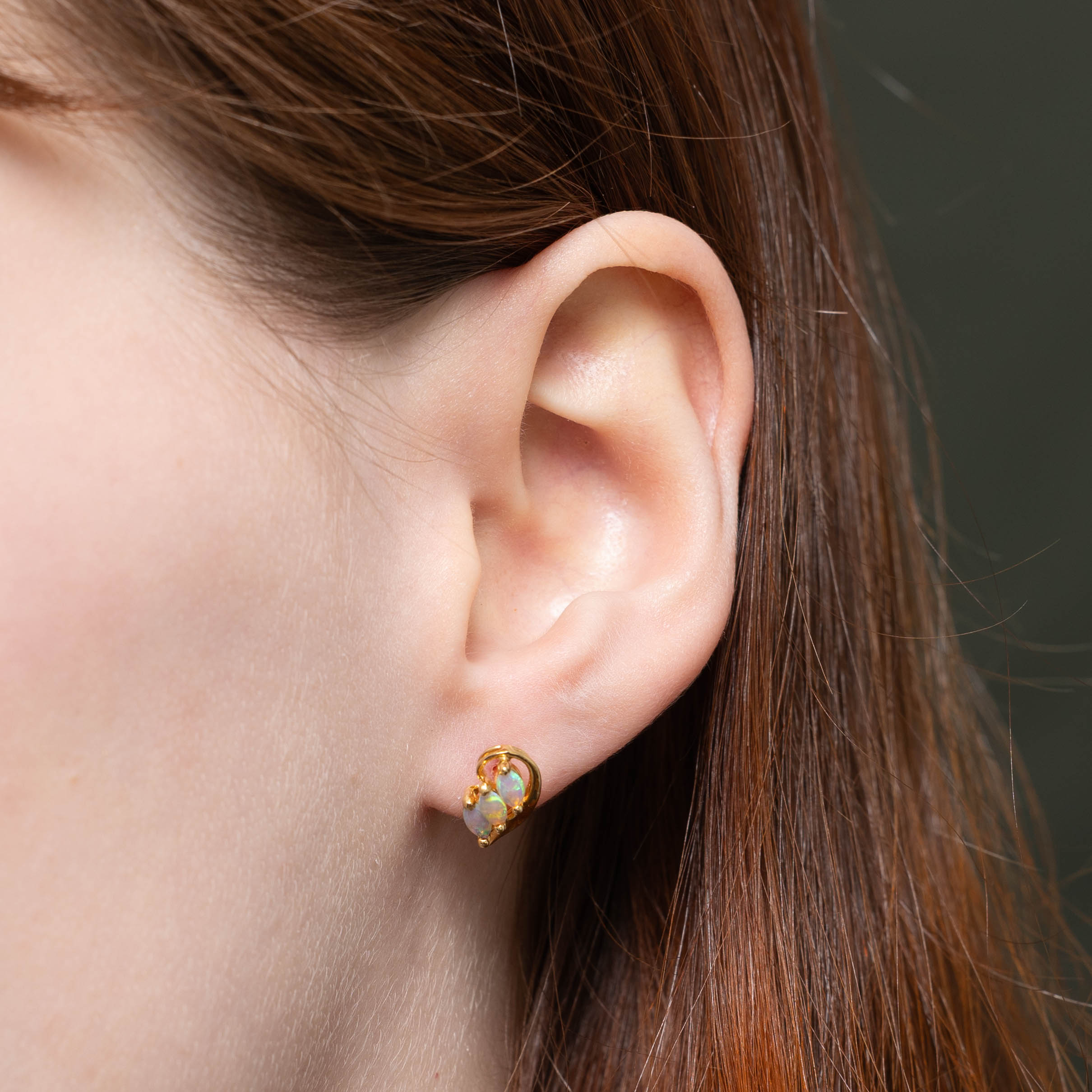 18k Opal Cluster Stud Earrings | 0.40ctw