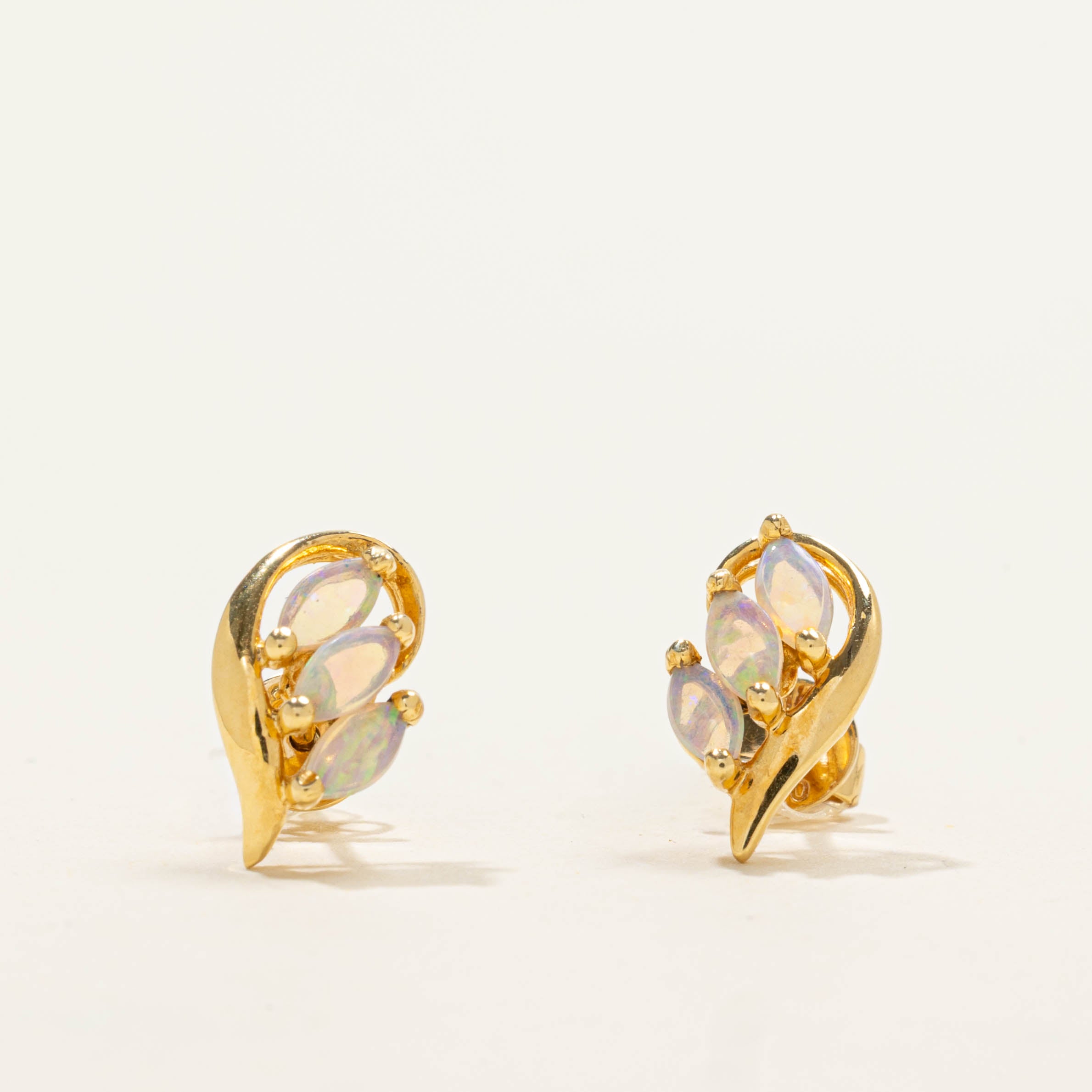 18k Opal Cluster Stud Earrings | 0.40ctw