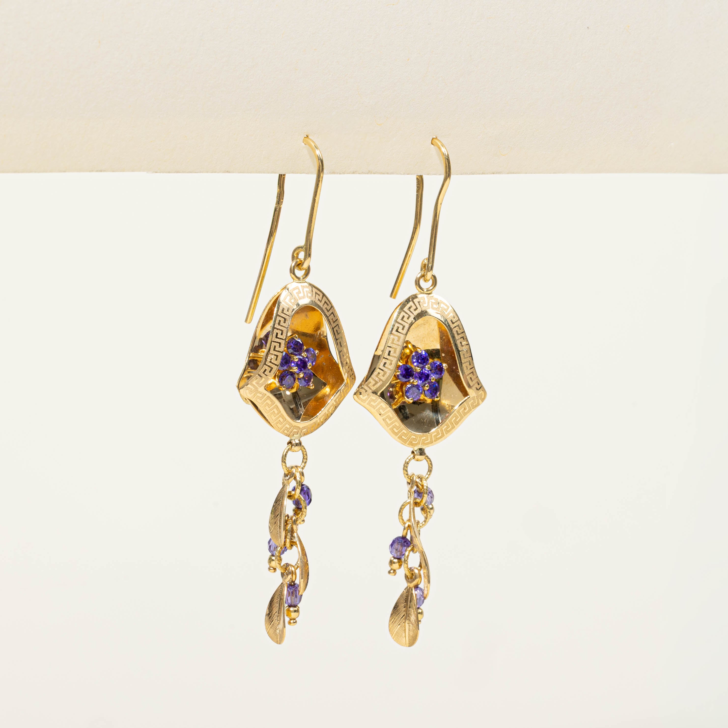 18k Amethyst Floral Drop Earrings | 1.00ctw