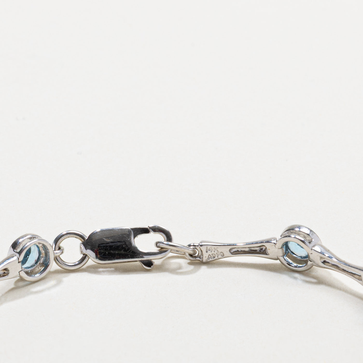 14k Bezel Set Blue Topaz Bracelet | 3.30ctw