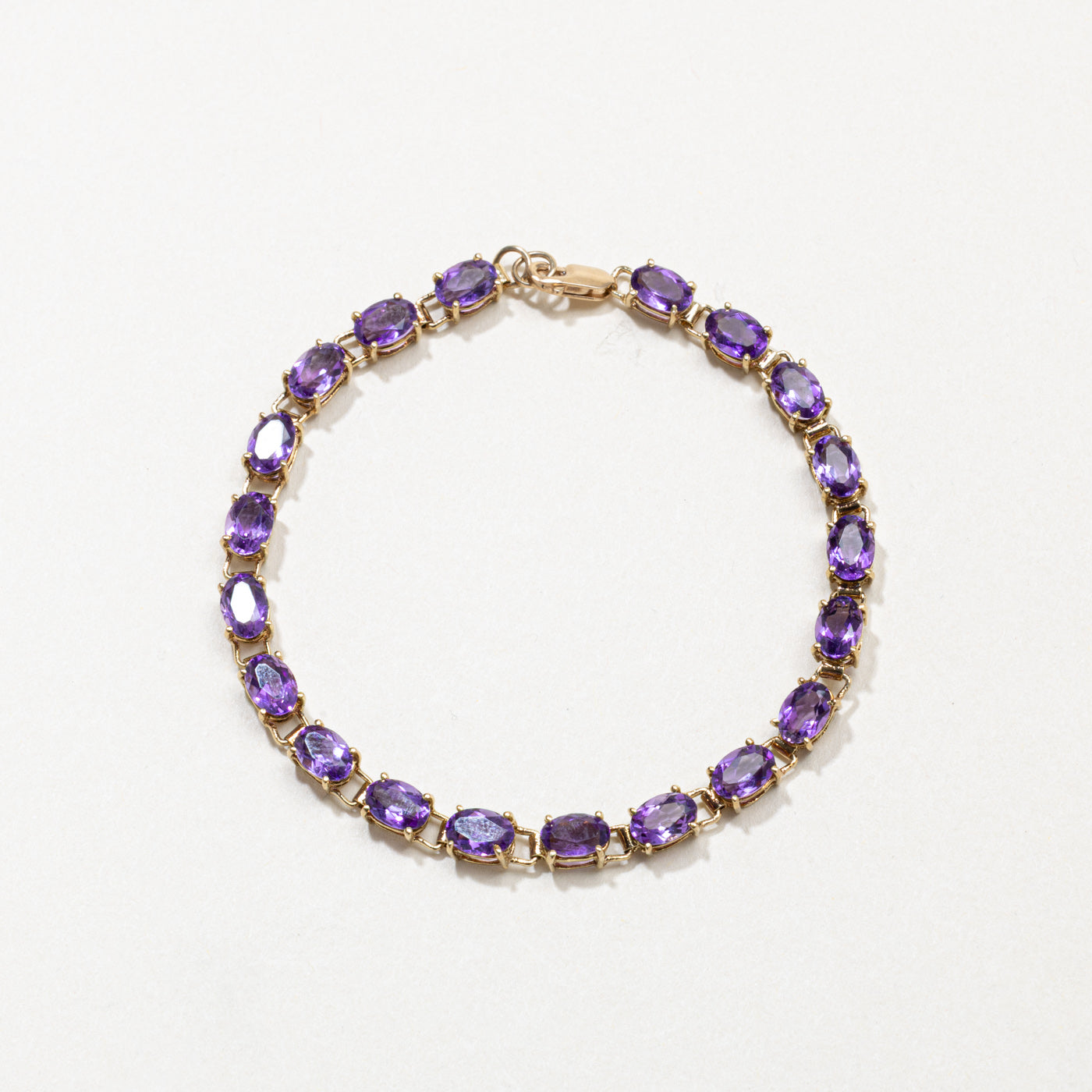 14k Amethyst Gemstone Bracelet | 6.00ctw
