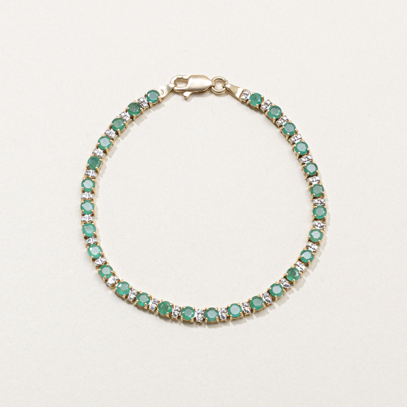 10k Emerald Tennis Bracelet | 3.08ctw