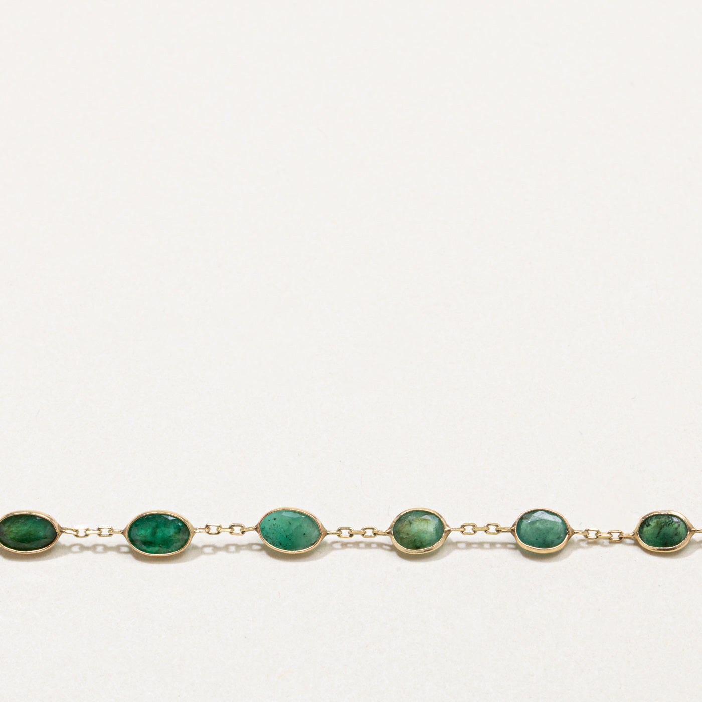 14k Emerald Bezel Set Bracelet | 2.30ctw