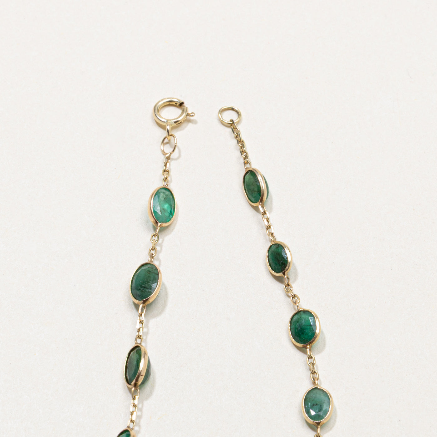 14k Emerald Bezel Set Bracelet | 2.30ctw