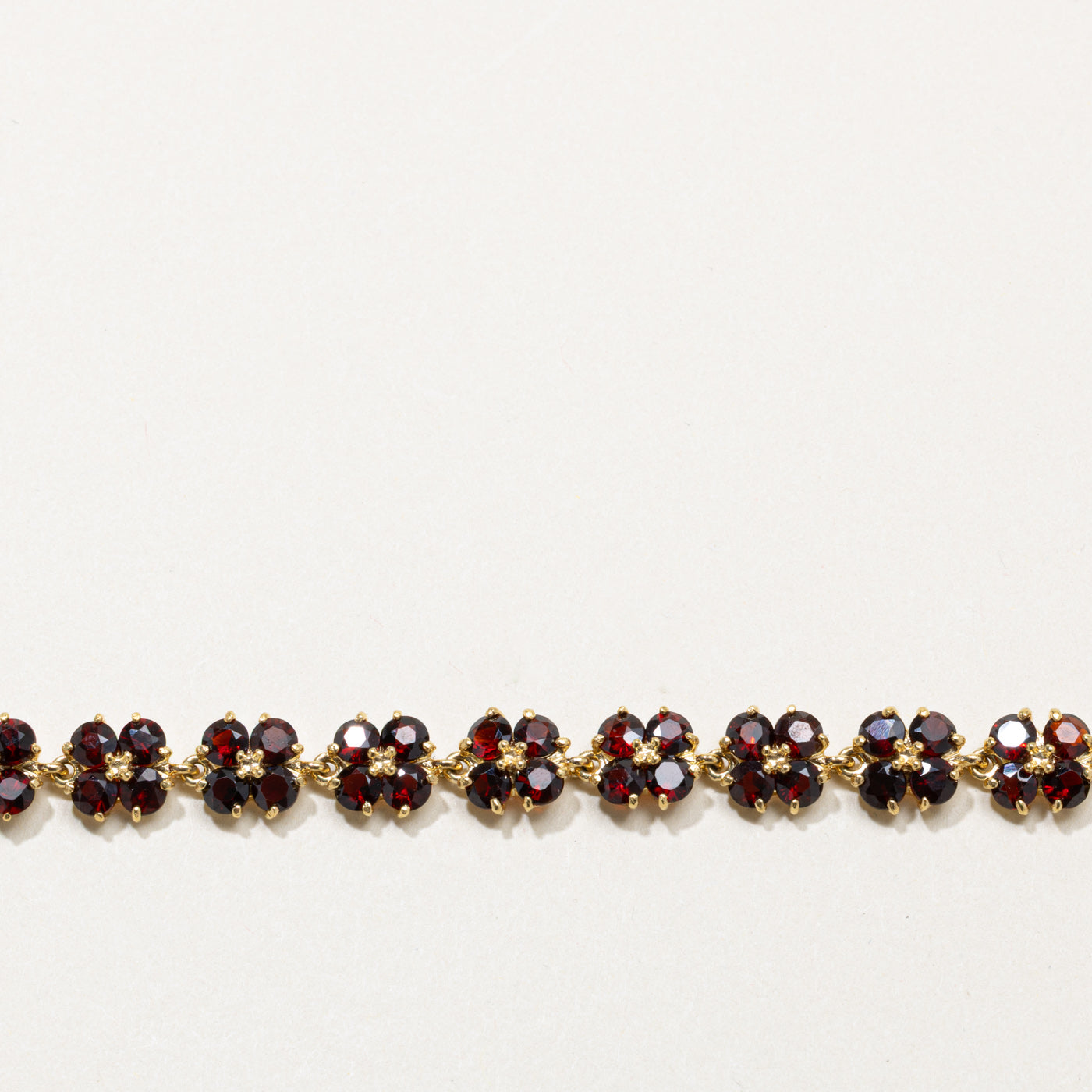 18k Garnet Floral Cluster Bracelet | 12.80ctw