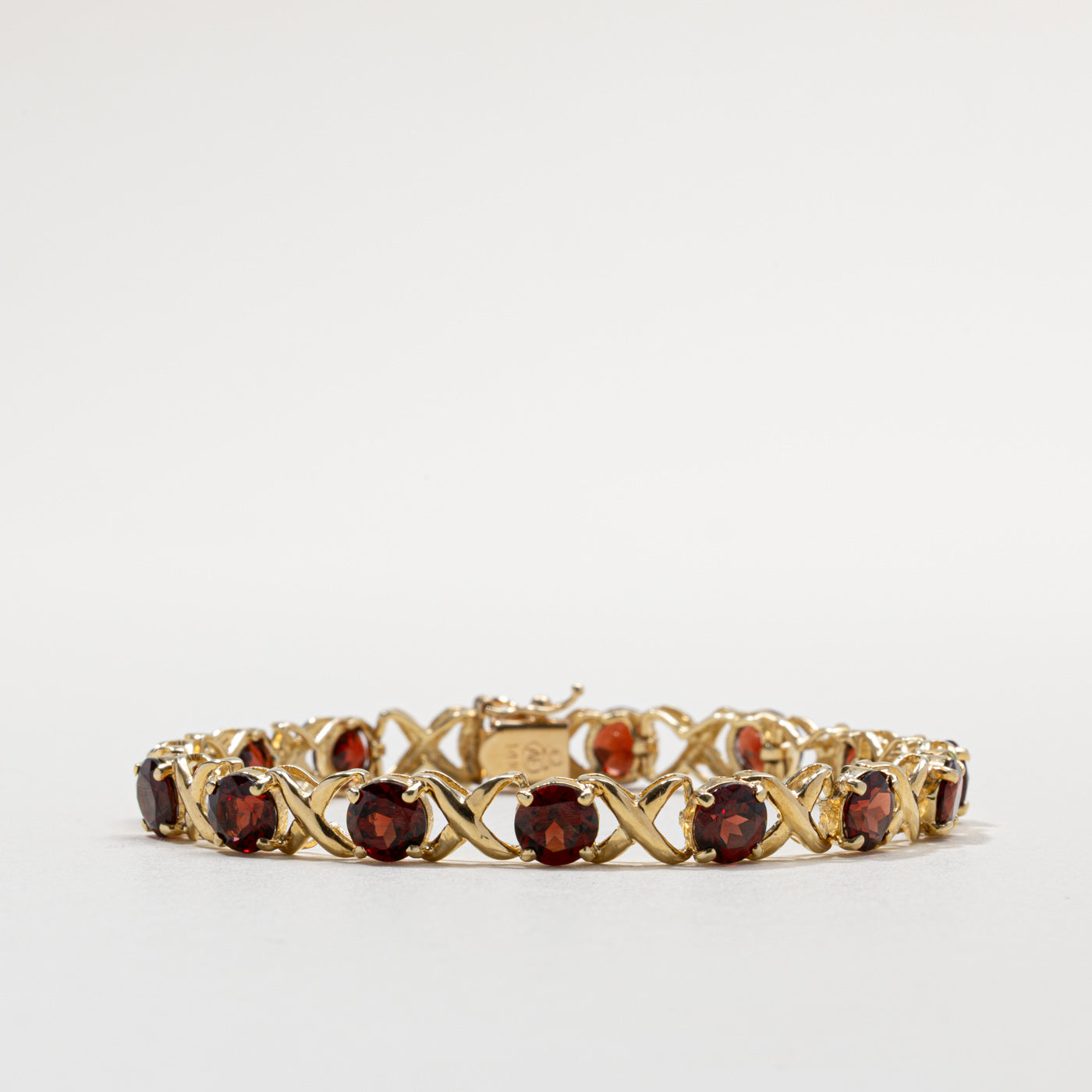 14k Garnet X Gemstone Bracelet | 14.25ctw