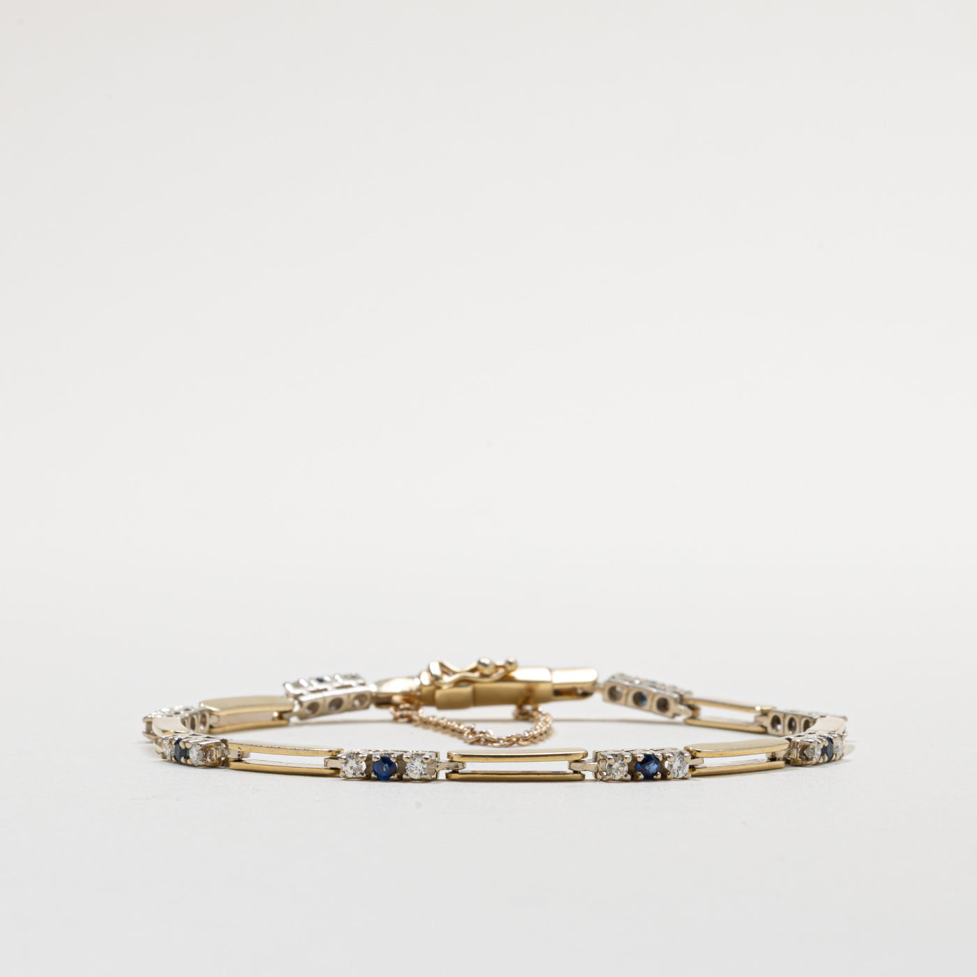 14k Sapphire & Diamond Bracelet | 0.48ctw, 0.40ctw