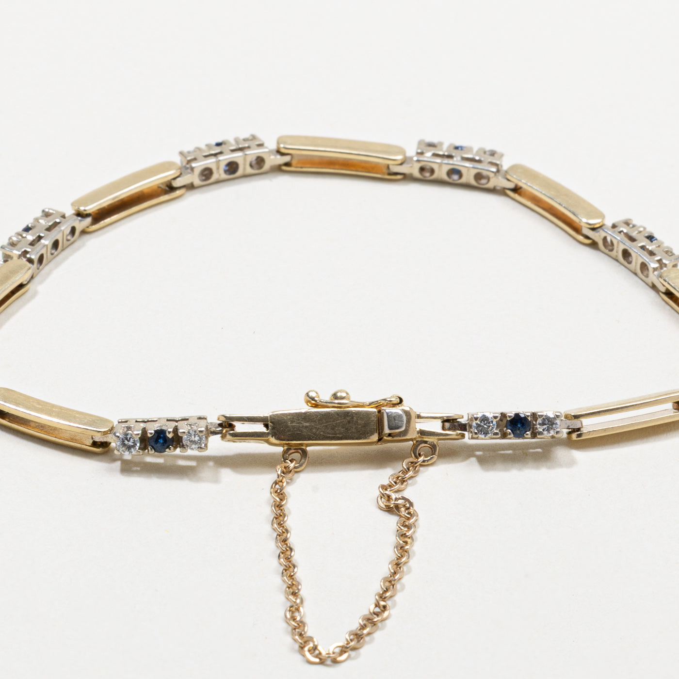 14k Sapphire & Diamond Bracelet | 0.48ctw, 0.40ctw