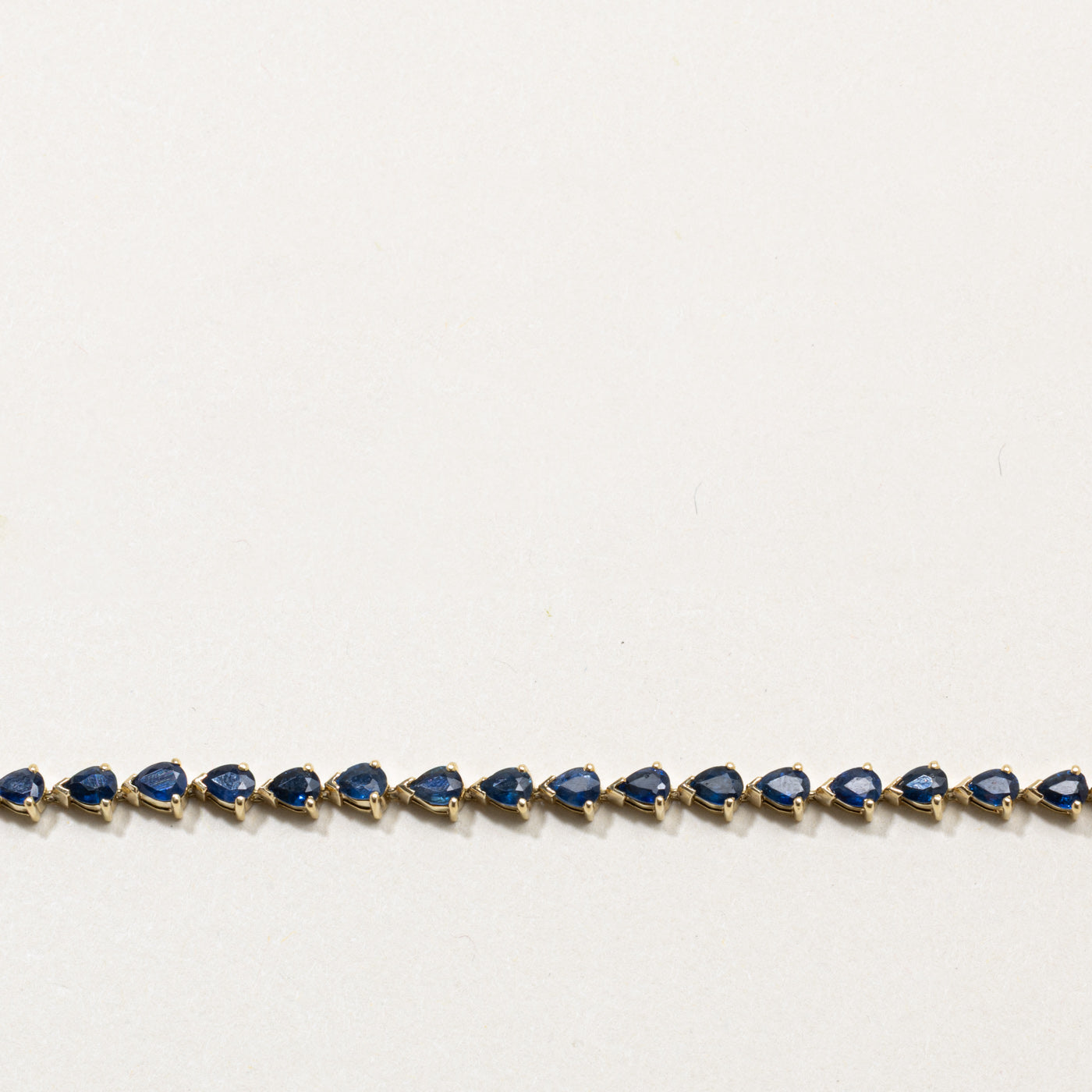 14k Pear Cut Sapphire Tennis Bracelet | 5.00ctw