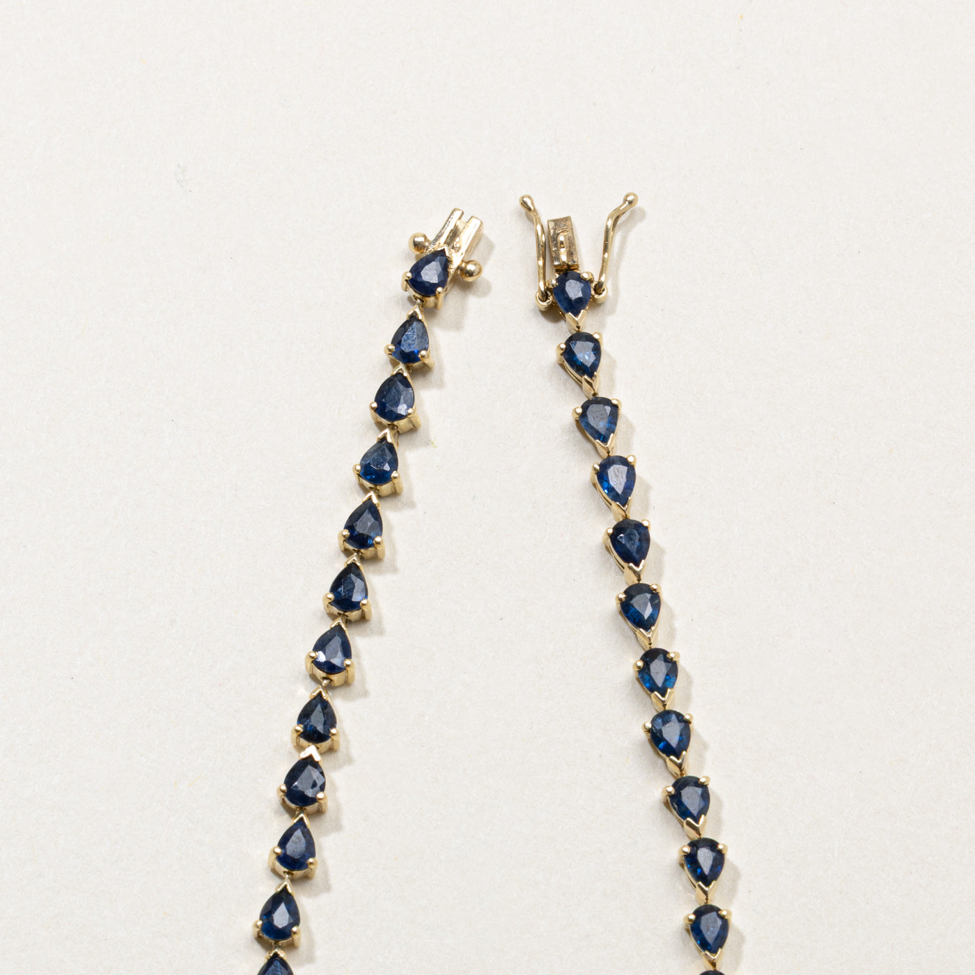 14k Pear Cut Sapphire Tennis Bracelet | 5.00ctw