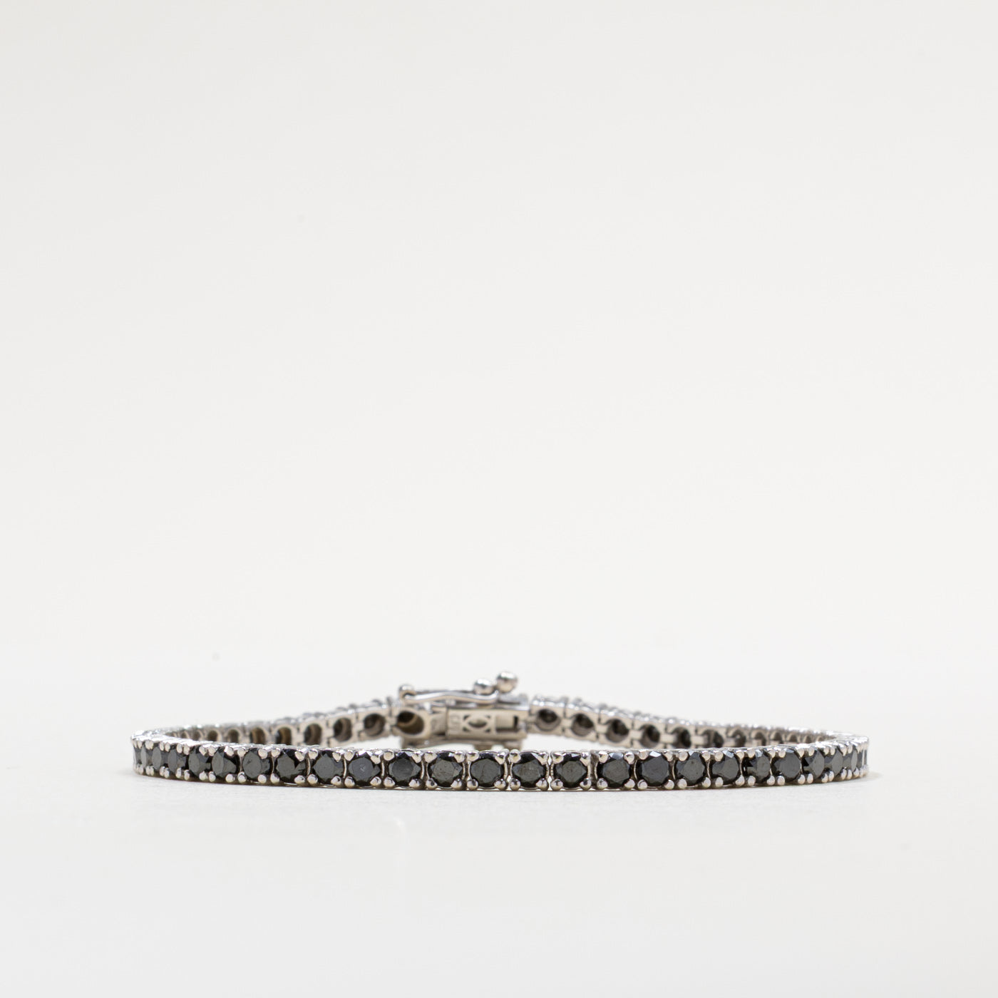 14k Black Sapphire Tennis Bracelet | 4.50ctw