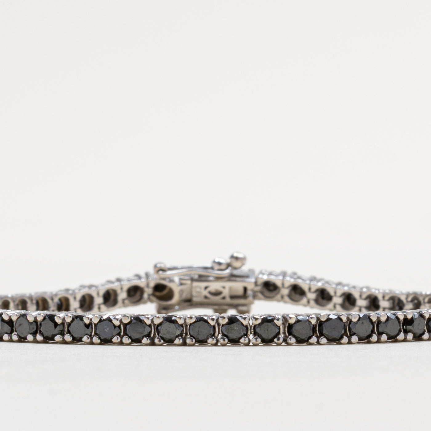 14k Black Sapphire Tennis Bracelet | 4.50ctw
