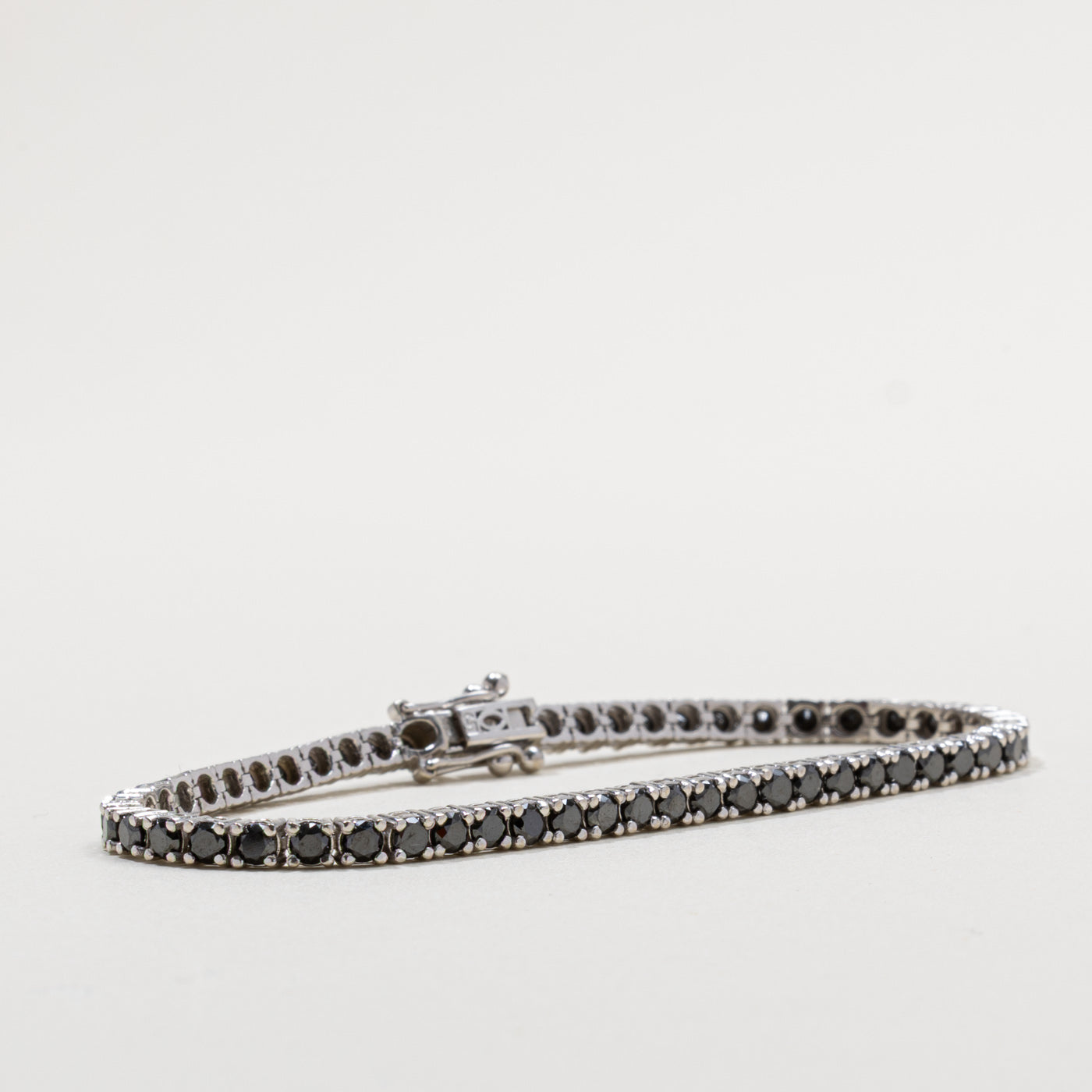 14k Black Sapphire Tennis Bracelet | 4.50ctw