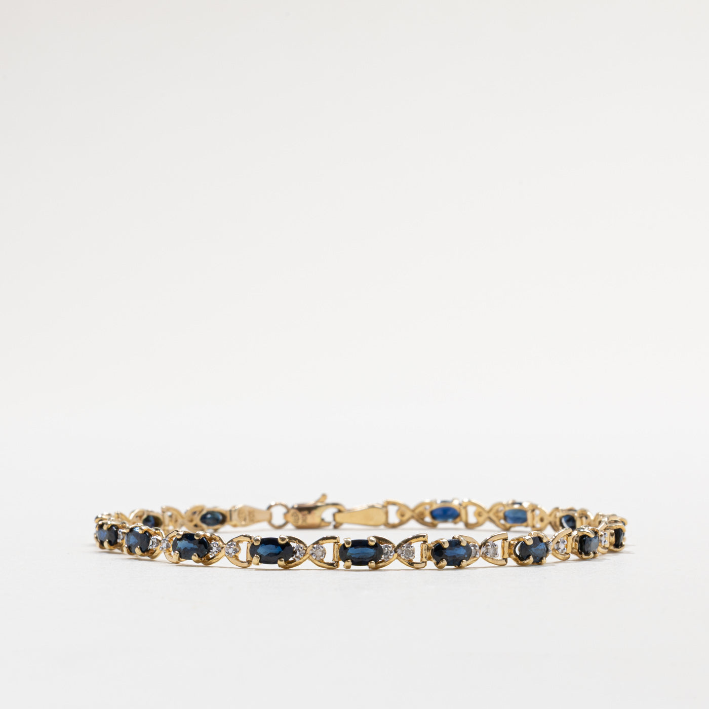 10k Sapphire & Diamond Gemstone Bracelet | 4.30ctw, 0.03ctw