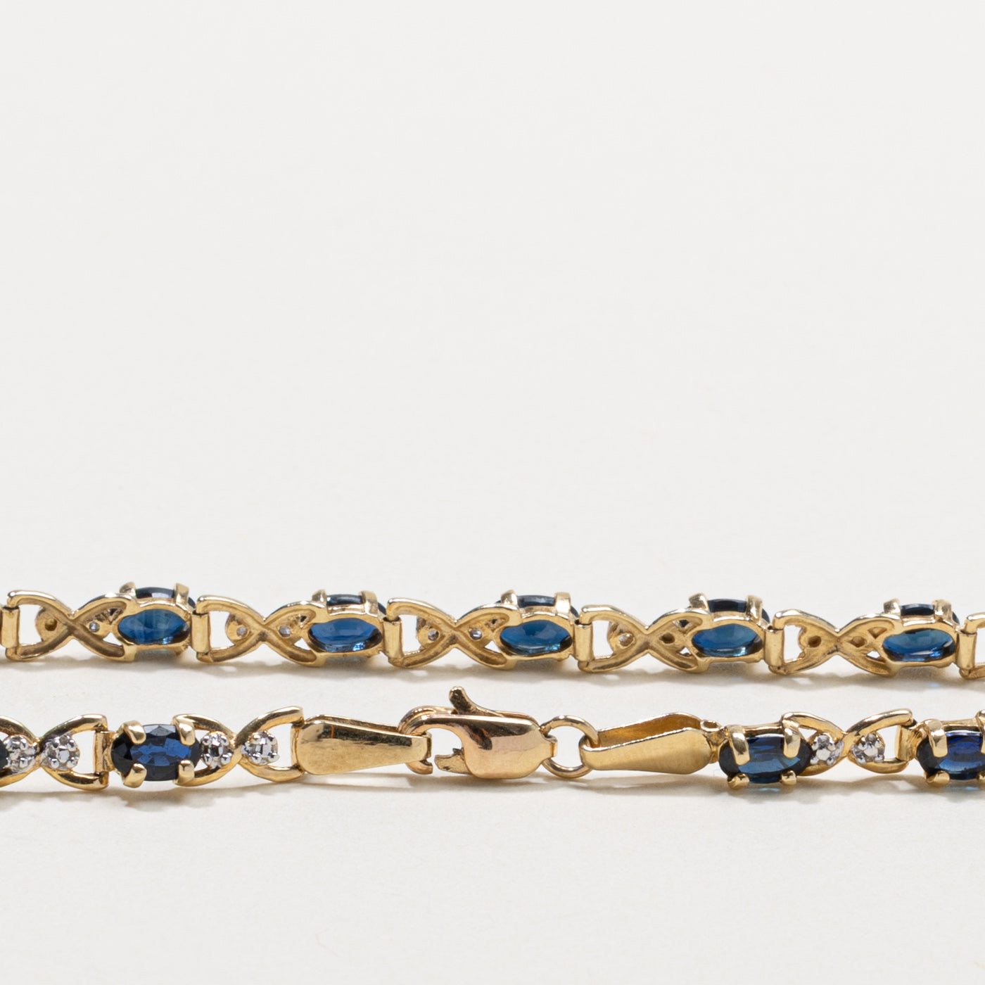 10k Sapphire & Diamond Gemstone Bracelet | 4.30ctw, 0.03ctw