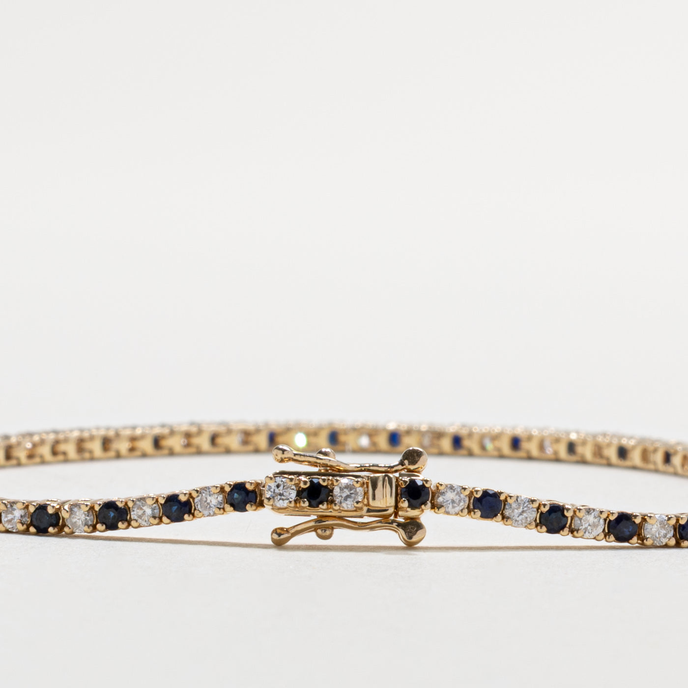 10k Sapphire & Diamond Tennis Bracelet | 1.50ctw, 1.00ctw