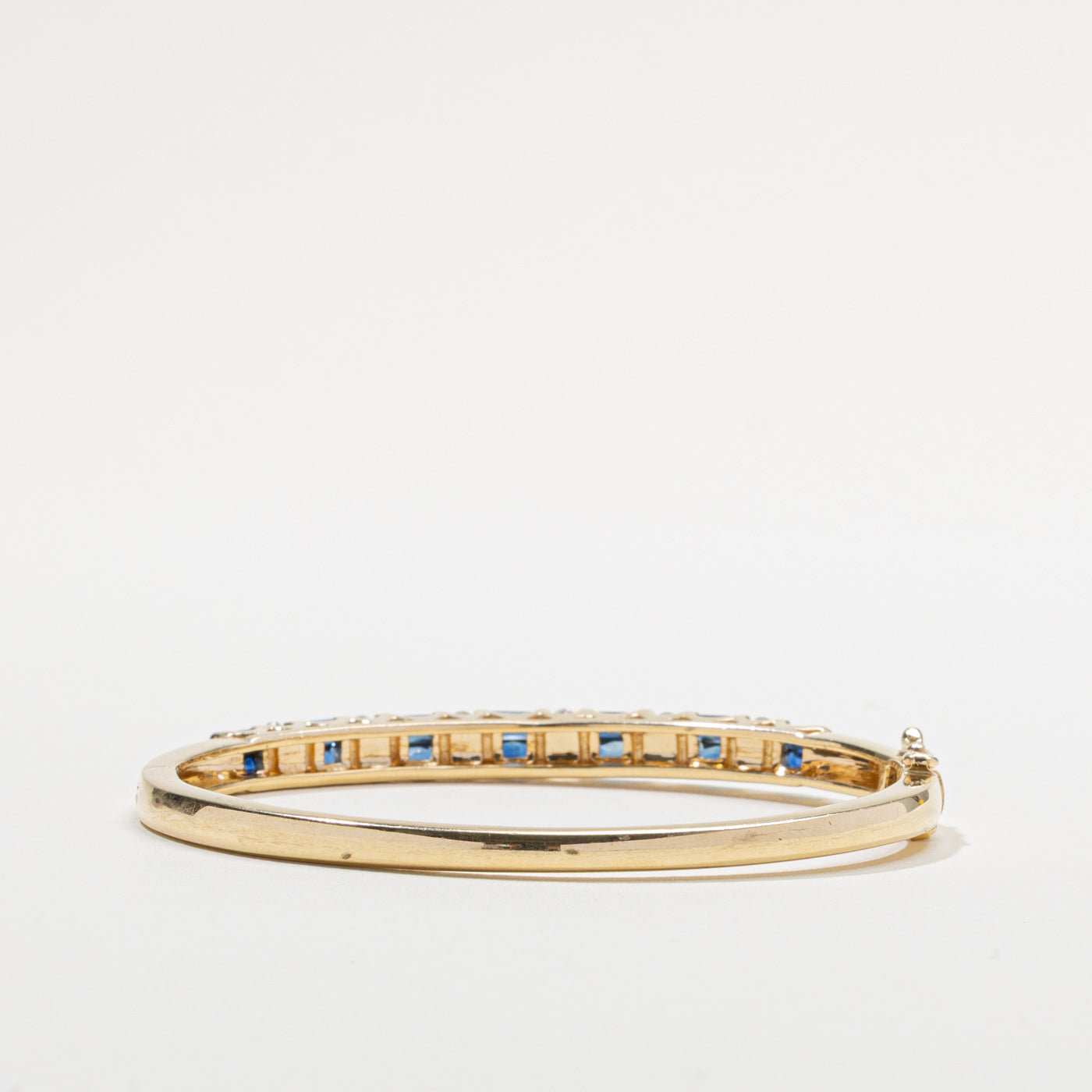 14k Sapphire & Diamond Bangle Bracelet | 2.00ctw, 0.60ctw