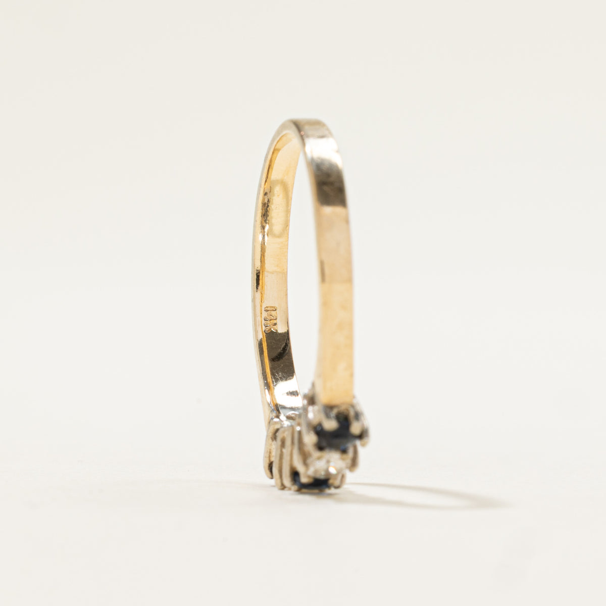 14k Five Stone Sapphire & Diamond Band | 0.26ctw, 0.15ctw | SZ 6