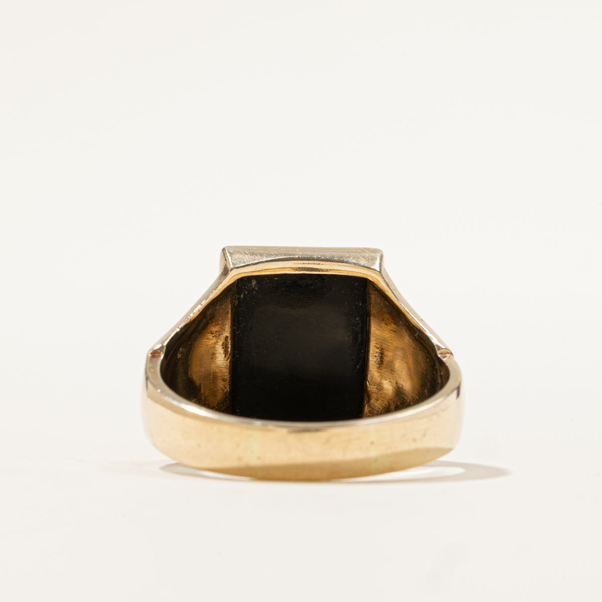 Vintage Canadian Bezel Set Agate Cameo Signet Ring | 8.00ct | SZ 12.5