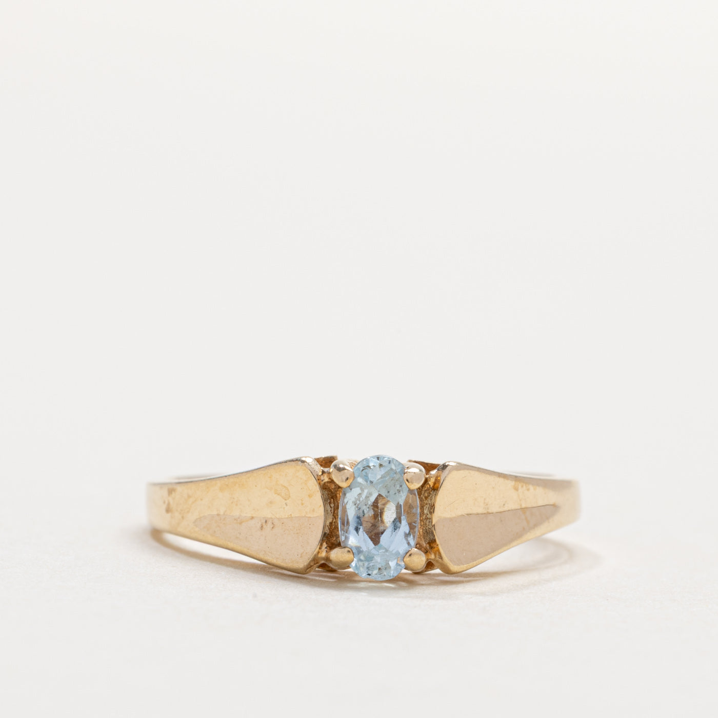 Bague conique en aigue-marine ovale 10 carats | Taille 6.0
