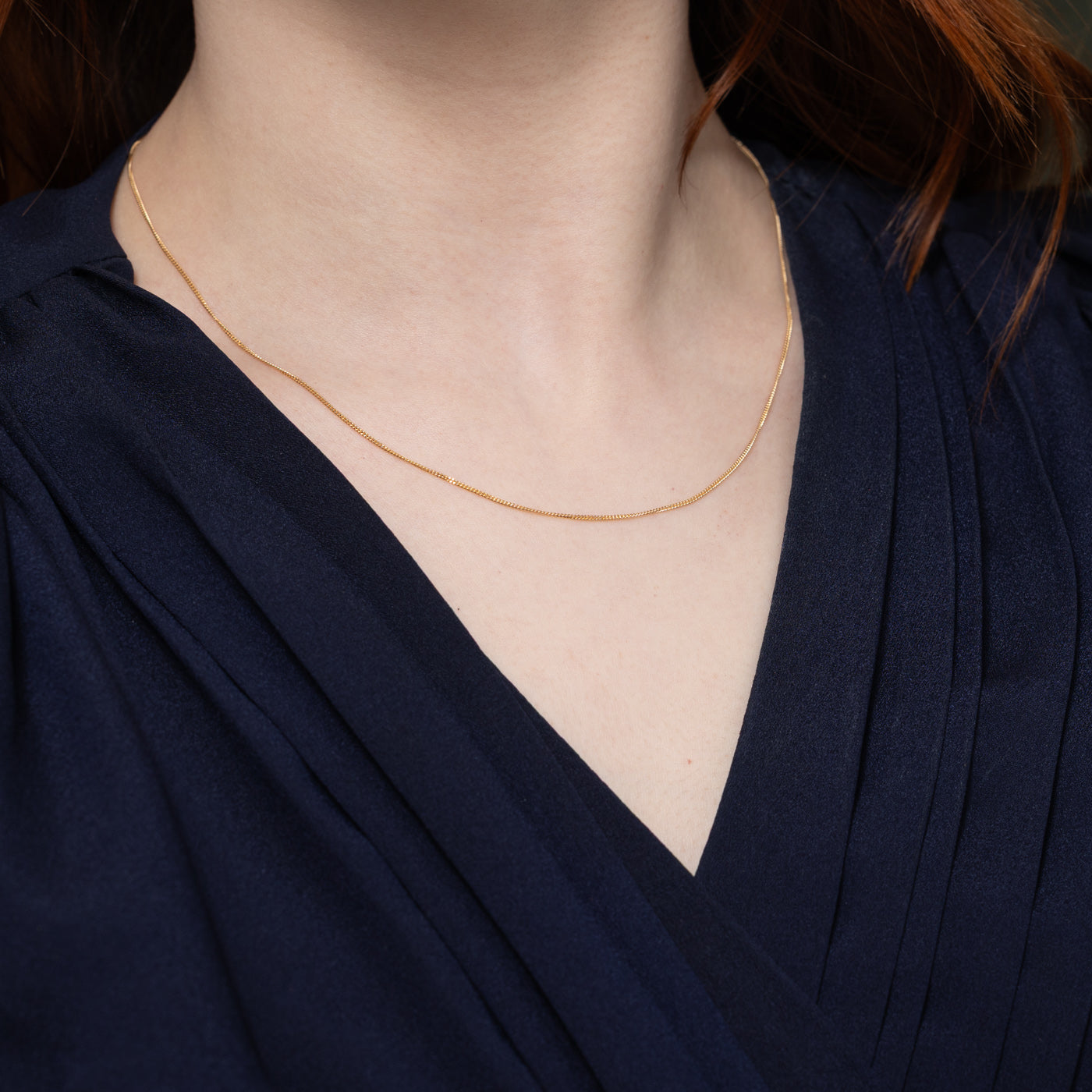 14k Yellow Gold Curb Link Chain | 18"