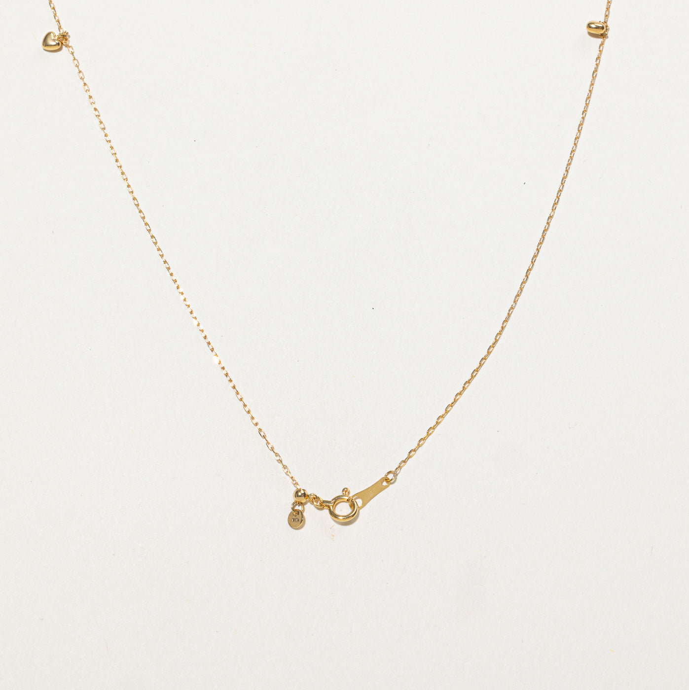 18K Puffed Heart & Diamond Satellite Pendant Necklace | 17"