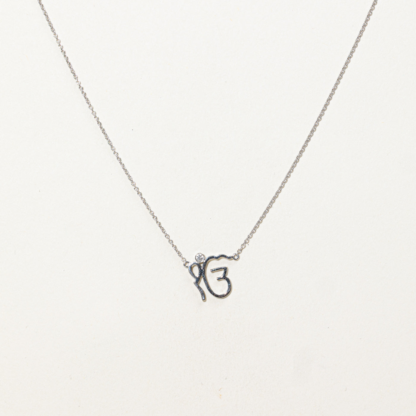 14K Diamond Ek Onkar Pendant Necklace | 19"