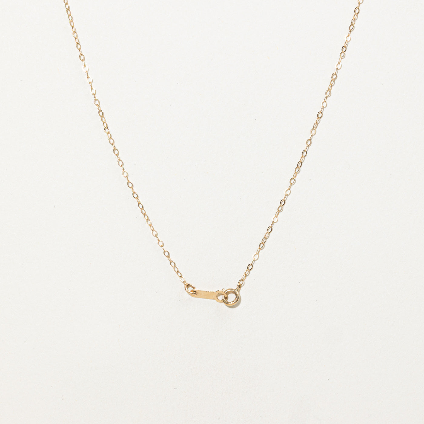 14K Diamond Horseshoe Pendant Necklace | 14"