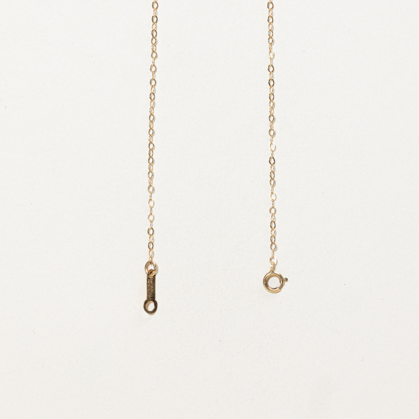 14K Diamond Horseshoe Pendant Necklace | 14"