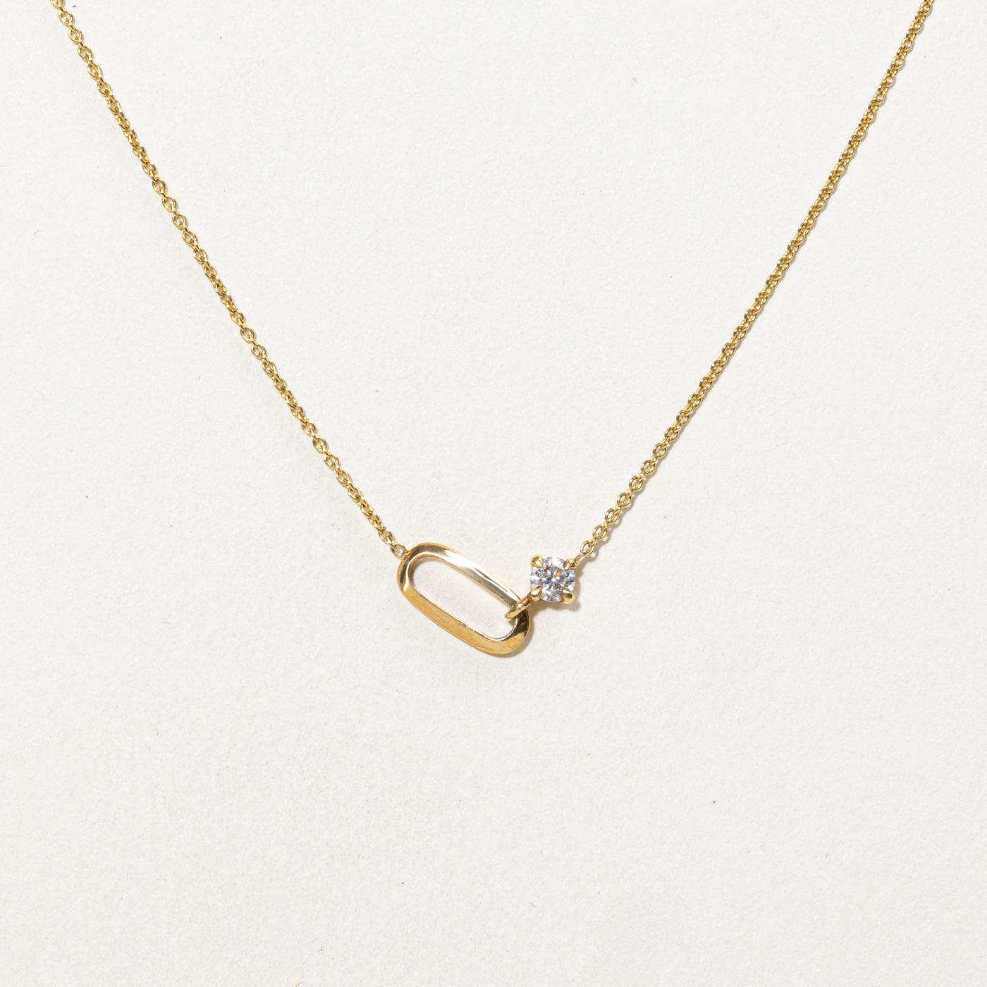 14K Diamond Geometric Pendant Necklace | 16"