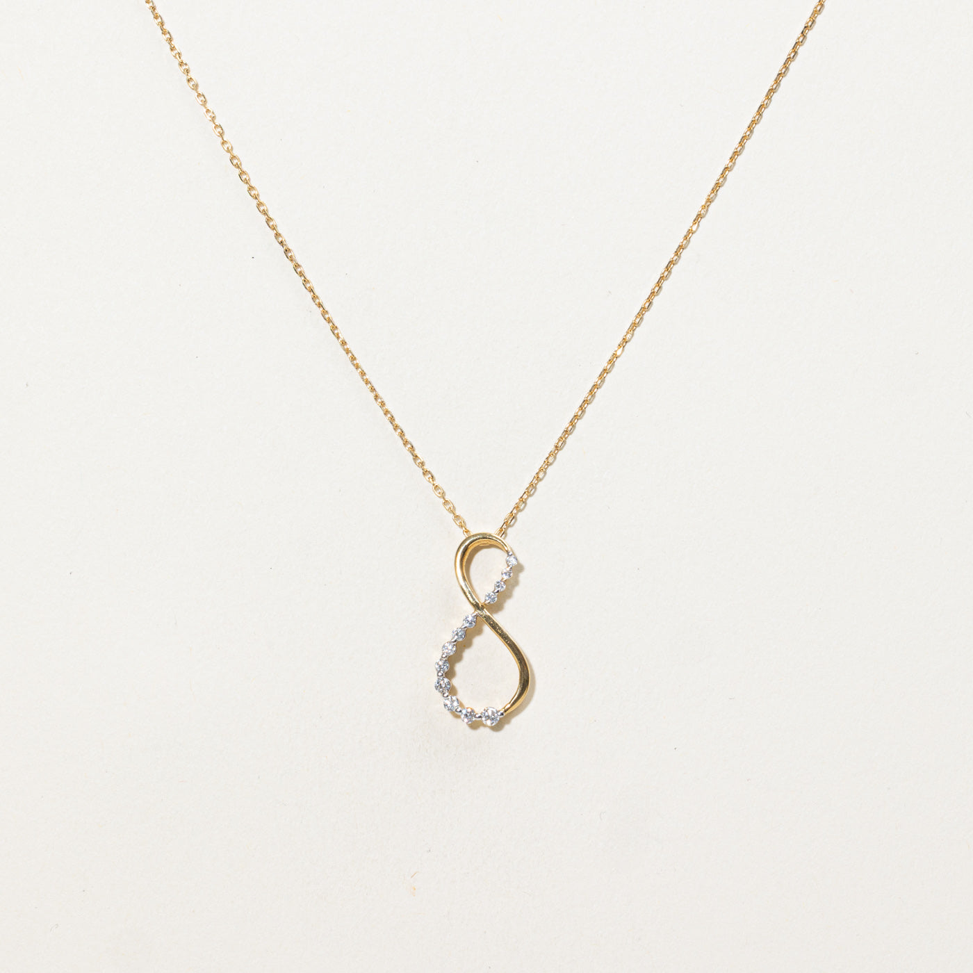Collier pendentif infini en diamant 18 carats | 45,7 cm