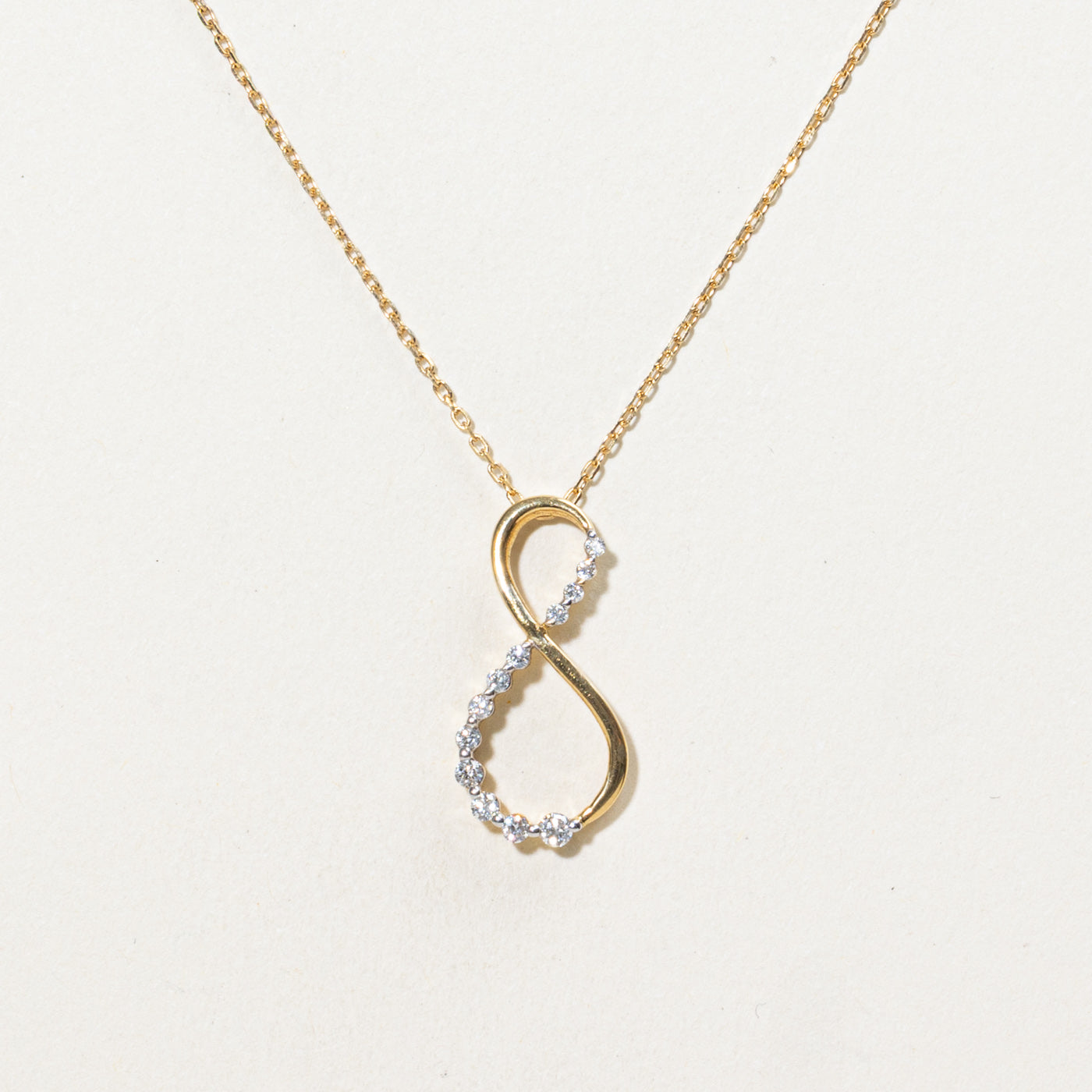 18K Diamond Infinity Pendant Necklace | 18"