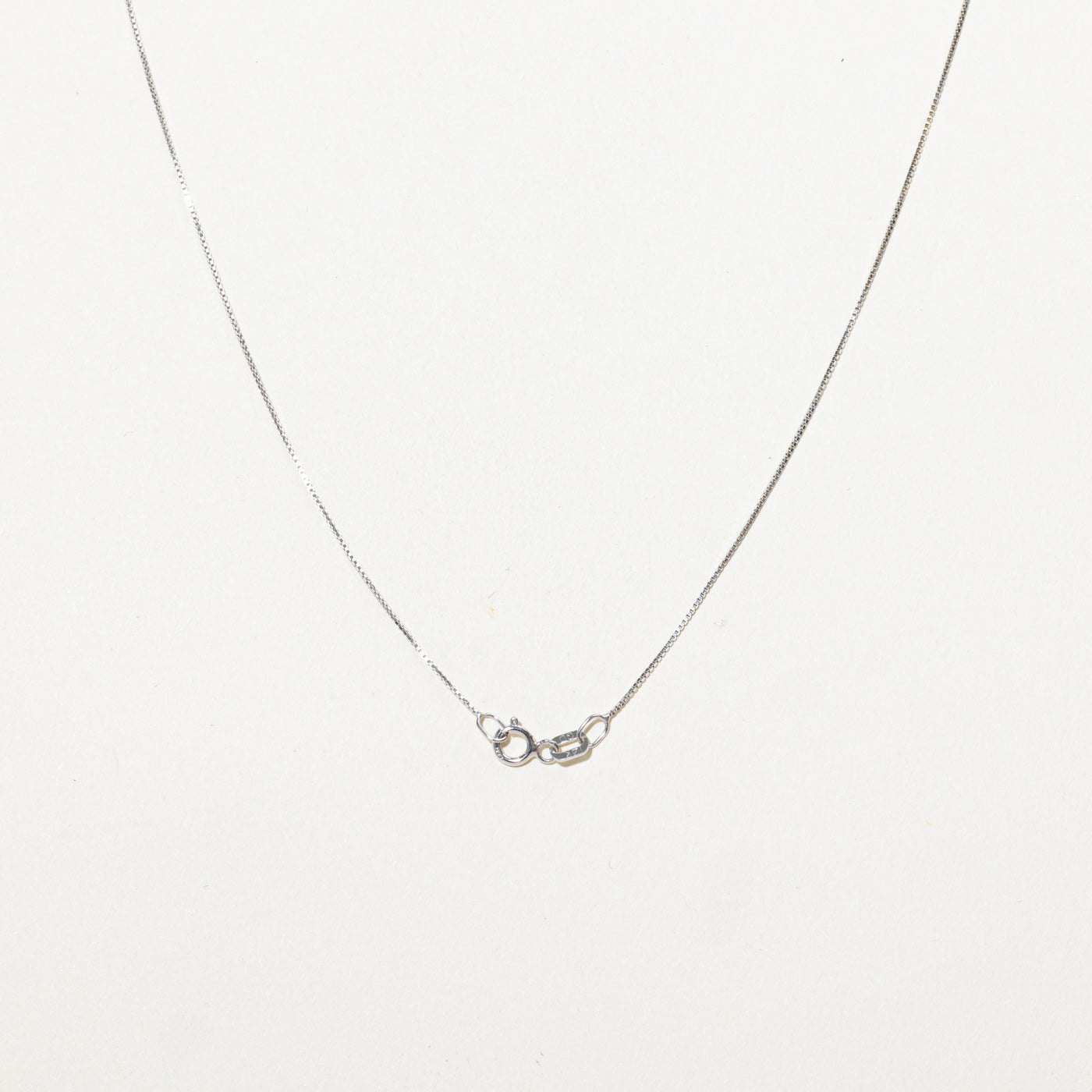 14K White Gold Textured Ornate Pendant Necklace | 19"