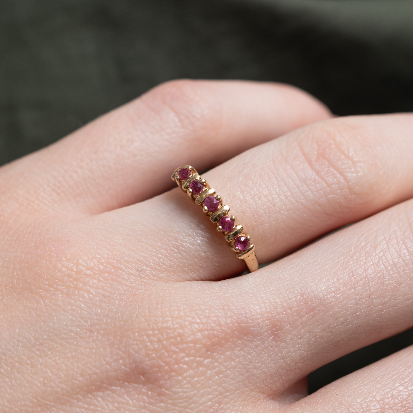 10k Five Stone Ruby Band | SZ 4.75