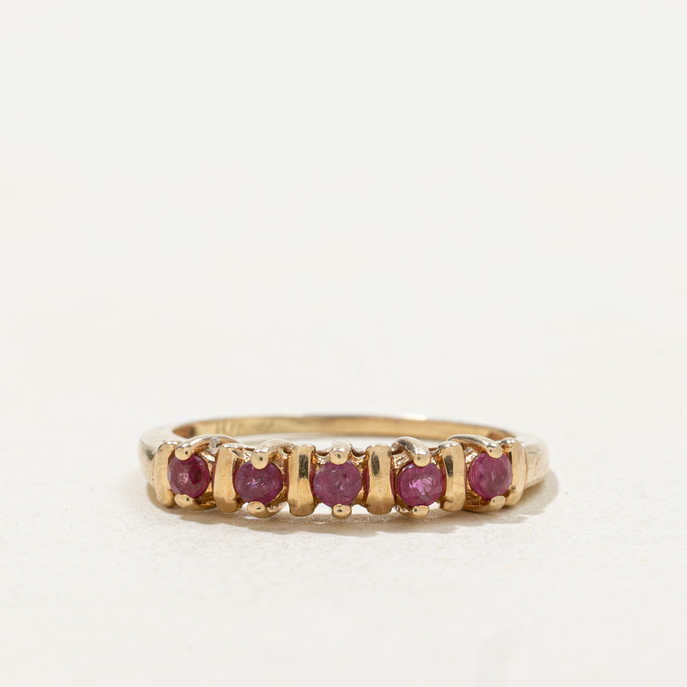 10k Five Stone Ruby Band | SZ 4.75