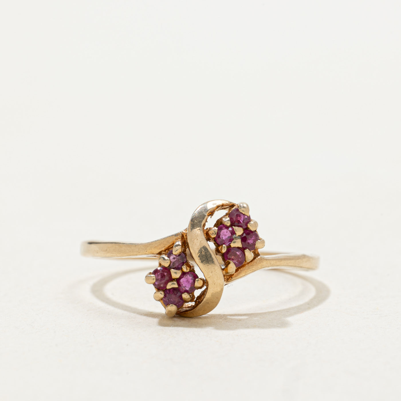 10k Ruby Double Cluster Ring | SZ 6.75