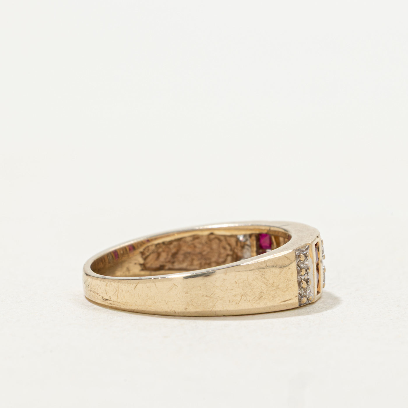 10k Ruby & Diamond Multi Row Band | SZ 5.25