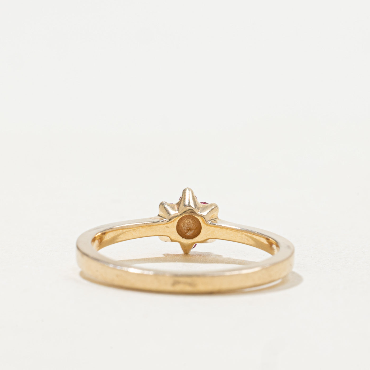 14k Ruby & Diamond Flower Cluster Ring | SZ 5.0